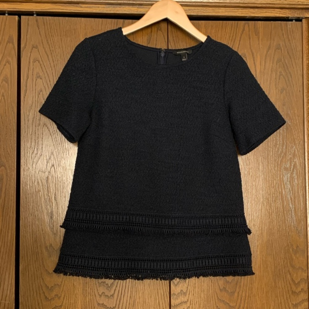 {Banana Republic} Short Sleeved Tweed Top